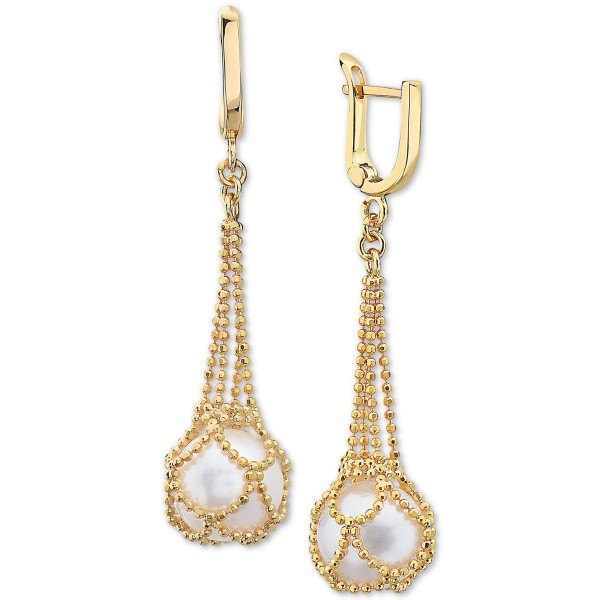 Drop Earrings in 18k Gold Over Sterling Silver