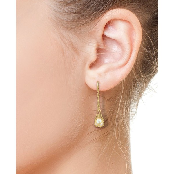 Drop Earrings in 18k Gold Over Sterling Silver