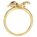 Espresso & White Diamond Bee Ring (1/3 ct) in 14k Gold