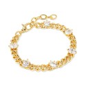 14k Gold-Plated Cubic Zirconia Chain Link Bracelet