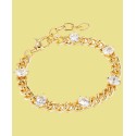 14k Gold-Plated Cubic Zirconia Chain Link Bracelet