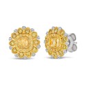 Vanilla Diamond Accent Starflower Earrings in Platinum & 14K Gold