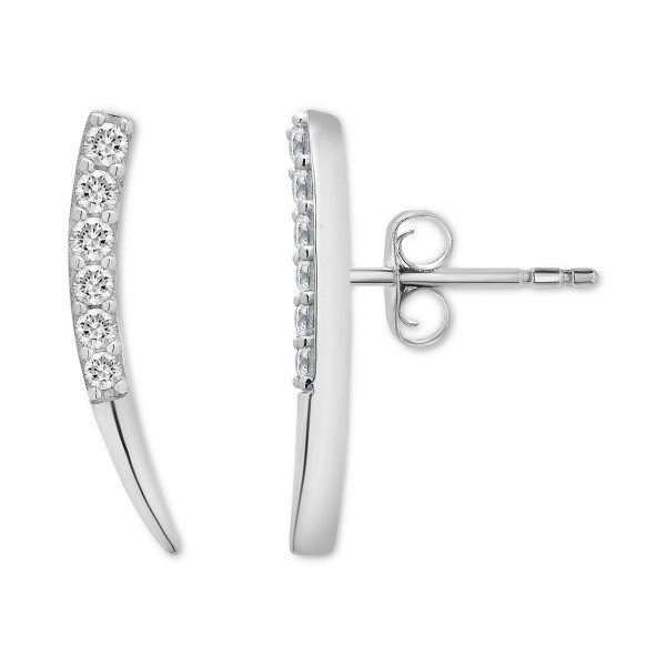 Diamond Linear Stud Earrings (1/6 ct) in 14k White Gold