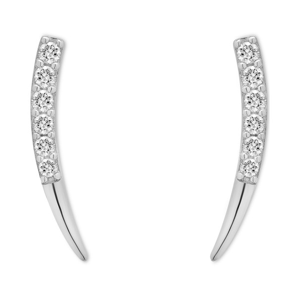 Diamond Linear Stud Earrings (1/6 ct) in 14k White Gold