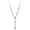 Silver-Tone Crystal Y Necklace, 16