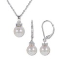 2-Pc. Set Pendant Necklace and Matching Drop Earrings in Sterling Silver