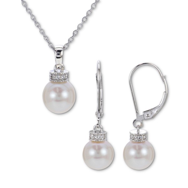 2-Pc. Set Pendant Necklace and Matching Drop Earrings in Sterling Silver