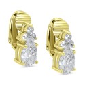 Cubic Zirconia Pear-Shape Clip-On Stud Earrings