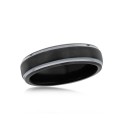 Black & Silver 6mm Tungsten Ring