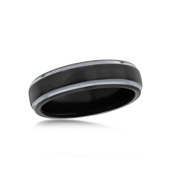 Black & Silver 6mm Tungsten Ring