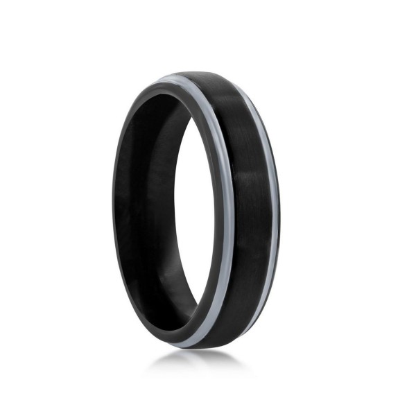 Black & Silver 6mm Tungsten Ring