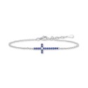 Diamond Accent East-West Cross Link Bracelet in Sterling Silver