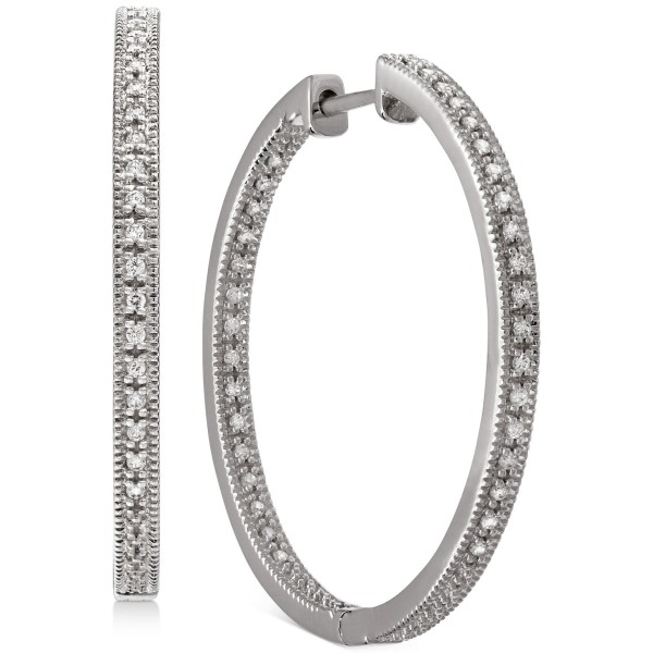 Diamond Medium In & Out Hoop Earrings (1/4 ct) in 14k