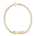 Cubic Zirconia & Enamel Plate Bracelet in 14k Gold