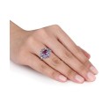 Amethyst (1-7/8 ct) & Tanzanite (1 ct) in Sterling Silver