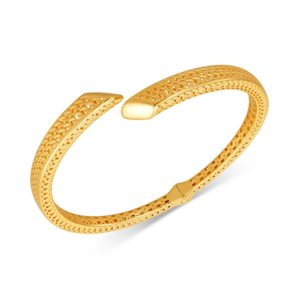 Polished Fancy Bypass Bangle Bracelet in 14k Gold