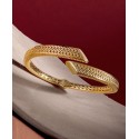 Polished Fancy Bypass Bangle Bracelet in 14k Gold