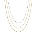 Multi Color Enamel 3-Piece Layered Chain Necklace Set