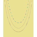 Multi Color Enamel 3-Piece Layered Chain Necklace Set