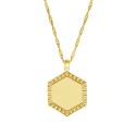 Gold Plate Diamond Cut Initial Pendant Necklace, 16